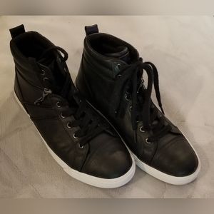 GUESS, GGOryan black mid-top tennis shoes, Size 8.5